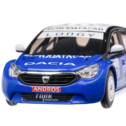 Macheta auto Dacia Lodgy 2012, #2 Alain Prost, scara 1:43, albastru cu alb si negru, Eligor - ed. limitata 