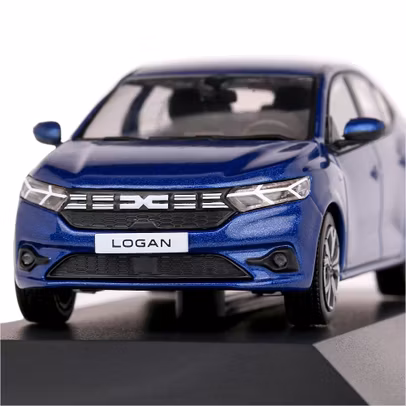 Macheta Dacia Logan III 2023 Albastru 1:43 – Dealer Dacia - vedere din fata