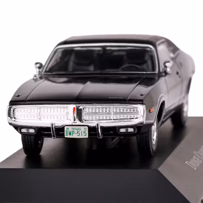 Macheta Dodge Charger Coupe 1972 Negru 1:43 Magazine Models - vedere din fata