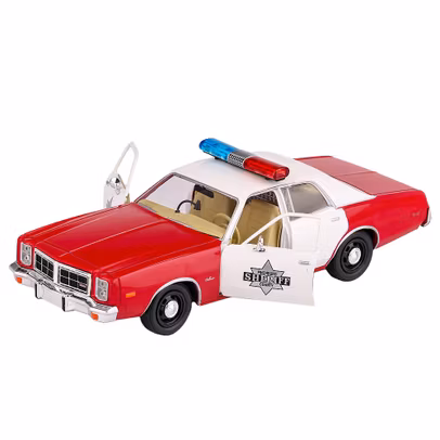 Macheta auto Dodge Monaco Police 1977 alb cu rosu limited edition 1-24 GreenLight