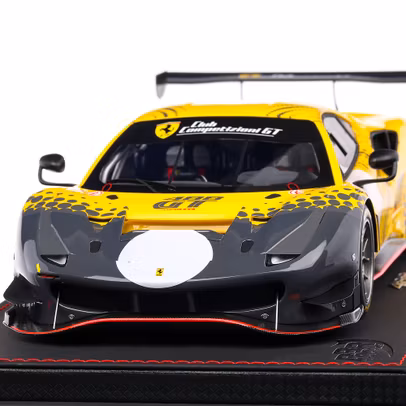 Macheta auto Ferrari 488 GT Modificata 2020, scara 1:18, galben cu gri, BBR Models
