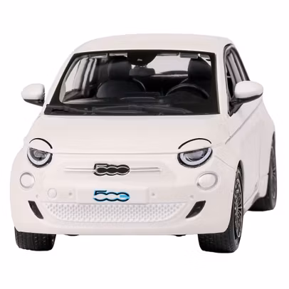 Macheta auto Fiat 500e Full Electric 2023 alb 1:24 Bburago - vedere din fata