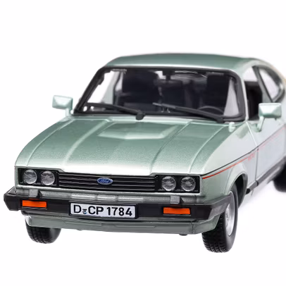 Macheta auto Ford Capri MK III 2.8 Injection 1982, scara 1:24, verde deschis metalizat, Bburago