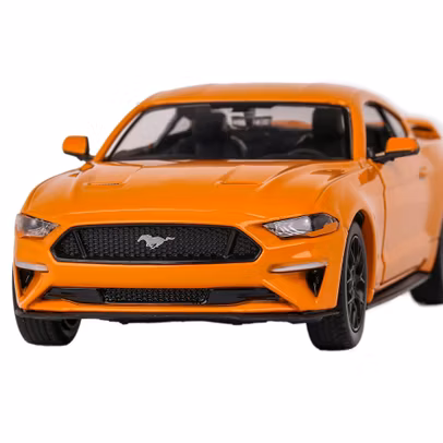 Macheta Ford Mustang GT 2018 – portocaliu – scara 1:24 – Motor Max - vedere din fata
