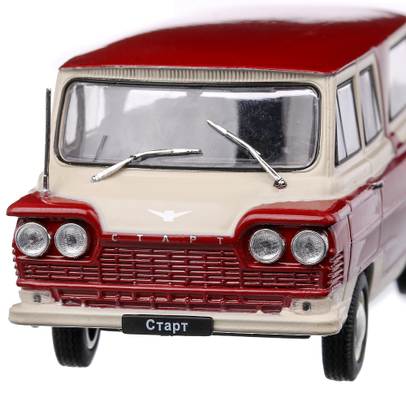 Macheta auto Gaz Start scara 1:43 rosu cu crem Magazine Models