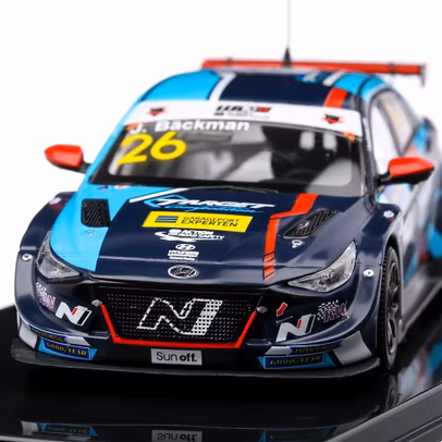Macheta auto Hyundai Elantra N TCR Nr. 26 albastru 2021 scara 1:43