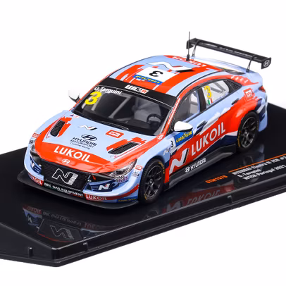 Macheta auto Hyundai Elantra N TCR Nr. 3 2021 scara 1:43 albastru cu rosu Atlas