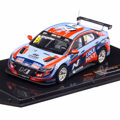 Macheta auto Hyundai Elantra N TCR Nr. 8 2021 scara 1:43 albastru cu rosu Atlas