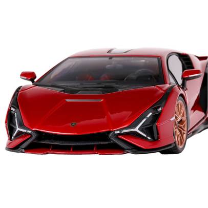 Macheta Lamborghini Sian FKP 37 2019 Rosu 1:18 Bburago - vedere din fata