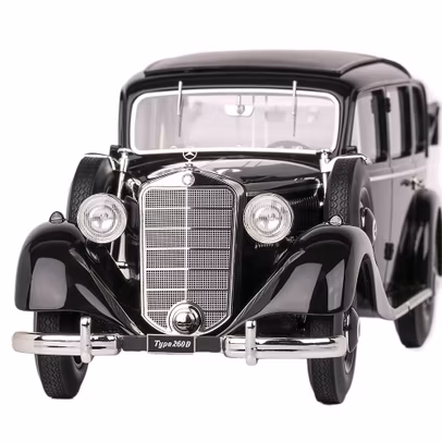 Macheta Mercedes-Benz 260D Pullman Landaulet 1936 Negru 1:18 Triple9 - vedere din fata