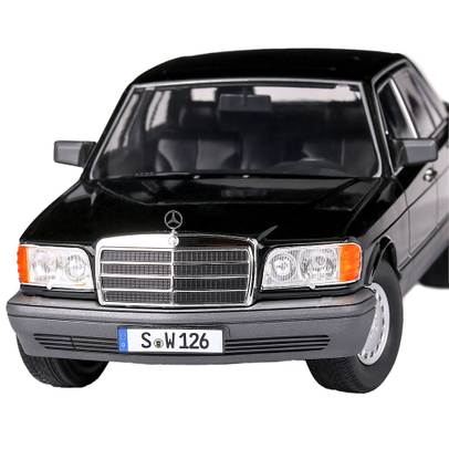 Macheta auto Mercedes Benz 560 SEL S-class (W126) 1985, scara 1:18, negru, iScale