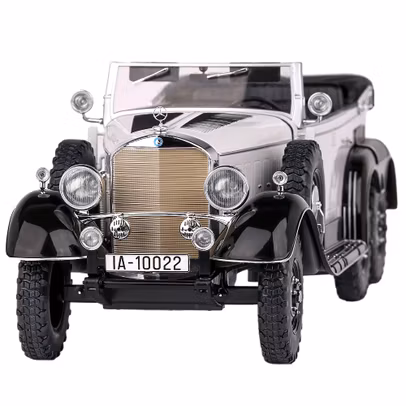 Macheta Mercedes-Benz G4 W31 1938 Hellgrau Schwarz 1:18 MCG - vedere din fata close up