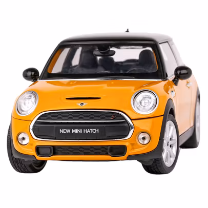 Macheta auto Mini Cooper S 2014 portocaliu 1:18 Welly