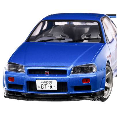 Macheta auto Nissan Skyline (R34) GT-R 1999, scara 1:18, albastru, Solido