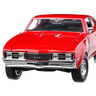 Macheta auto Oldsmobile 442 1968 scara 1:24 rosu Welly