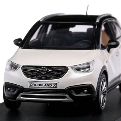 Macheta auto Opel Crossland X 2018, scara 1:43, alb cu negru, iScale for Dealer Opel