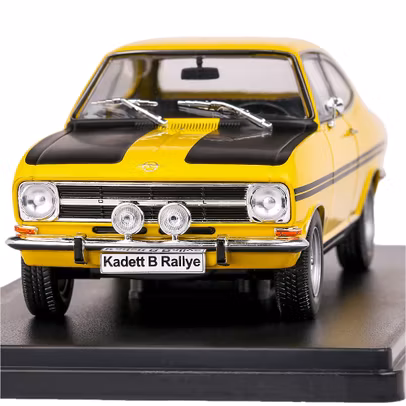 Macheta auto Opel Kadett B Rally Coupe 1970 galben 1:24