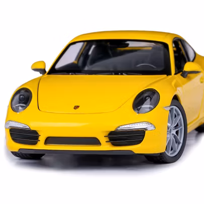 Macheta auto Porsche 911 Carrera S (991) 2018, scara 1:24, galben, Welly