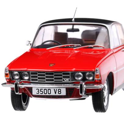 Macheta auto Rover 3500 P6 RHD 1974, scara 1:18, rosu cu negru mat, MCG