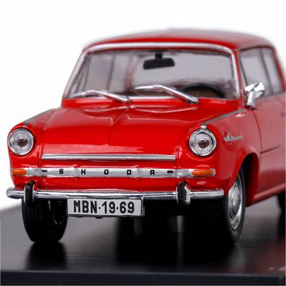 Macheta auto Skoda 1100MBX 1969 rosu portocaliu 1-43 Abrex