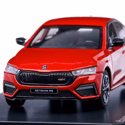 Macheta auto Skoda Octavia IV RS 2020, scara 1:43, rosu metalizat, Abrex