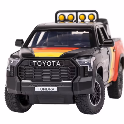 Macheta auto Toyota Tundra TRD Offroad 2023 negru cu rosu si galben 1-24
