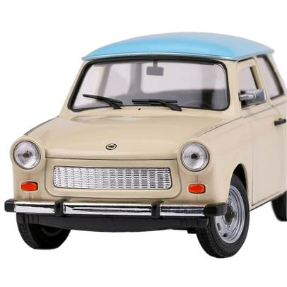Macheta auto Trabant 601 1986 bej cu bleu scara 1:24