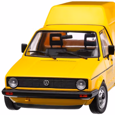 Macheta auto Volkswagen Caddy Mk.1 German Post 1982, scara 1:18, galben, Solido
