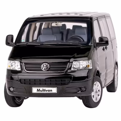 Macheta auto Volkswagen Multivan T5 2003 negru 1:18 Norev - vedere frontala