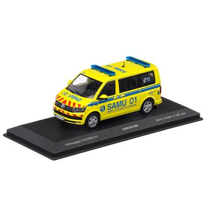 Macheta auto Volkswagen T6 Ambulance Samu 01 2015, scara 1:43, galben cu albastru, Odeon