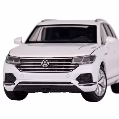 Macheta Volkswagen Touareg alb, scara 1:32, Tayumo cu lumini și sunet - vedere din fata
