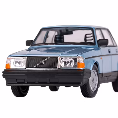 Macheta Volvo 240 GL 1986 – scara 1:24 – Bleu – Welly - vedere din fata