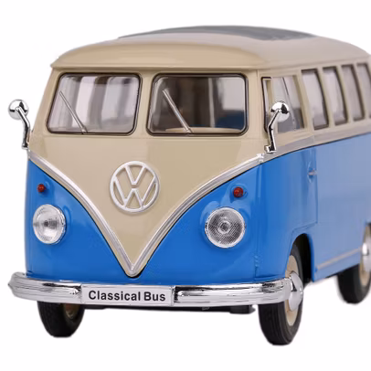 Macheta auto VW T1 Bus 1963 scara 1:24 bleu cu alb