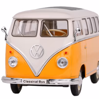 Macheta auto VW T1 Bus 1963 scara 1:24 galben cu alb