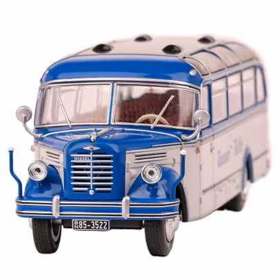 Macheta autobuz Borgward B0 4000 1952 alb cu albastru 1:43