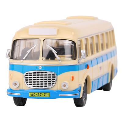 Macheta autobuz Skoda 706 RTO alb-albastru 1:43 1961 Abrex - vedere din fata close up