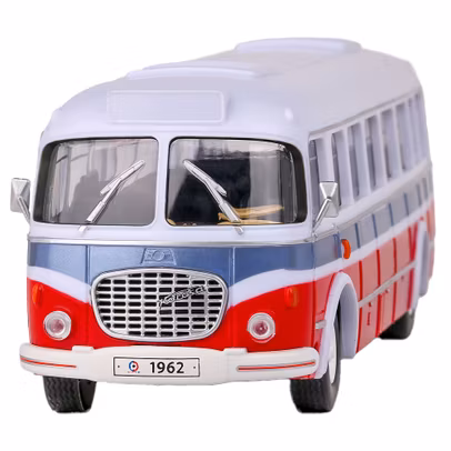 Macheta autobuz Skoda 706 RTO alb cu rosu 1:43 Abrex - vedere din fata