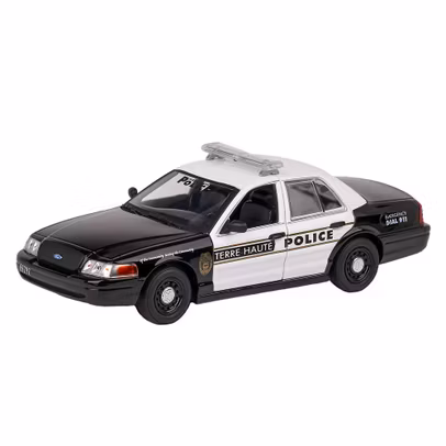 Macheta autospeciala politie Ford Crown Victoria Indiana Police 2011 negru cu alb 1-24
