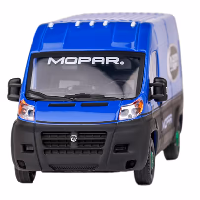 Macheta autoutilitara Ram Promaster 2500 2018 albastru 1:43 - vedere din fata