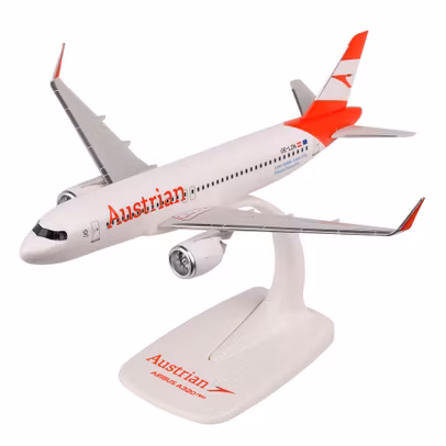 Macheta Avion Airbus A320neo Austrian Airlines 1:200 PPC - vedere 3/4 stanga fata