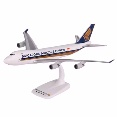 Macheta Boeing 747-400F SIA Cargo 1:250 PPC - vedere 3/4 stanga fata