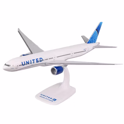 Macheta avion Boeing 777-300ER United Airlines 1:200 - vedere 3/4 stanga fata