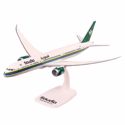 Macheta avion Boeing 787-10 Dreamliner Saudia HZ-AR32 1:200 PPC - vedere 3/4 stanga fata