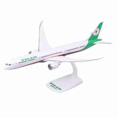 Macheta Boeing 787 10 EVA Air 1:200 - vedere 3/4 stanga fata