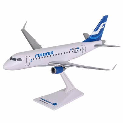 Machetă avion Finnair Embraer 170 – scară 1:100 PPC Models - vedere 3/4 stanga fata