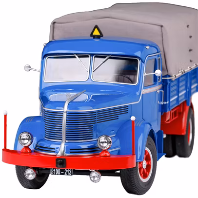 Macheta camion Krupp Titan SWL 80 1954 scara 1:18 albastru cu rosu Road Kings