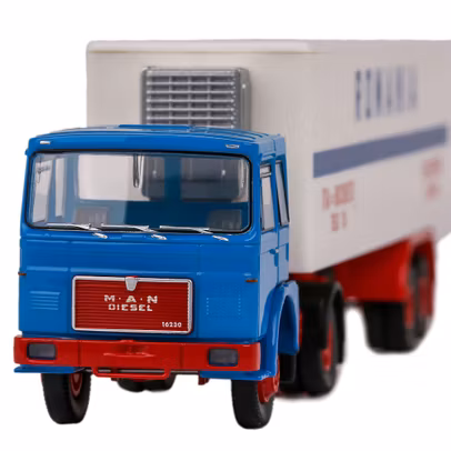 Macheta Camion MAN F7 Romania Albastru cu Rosu 1:87 Brekina – Simbol al Transportului Rutier din Epoca de Aur-2