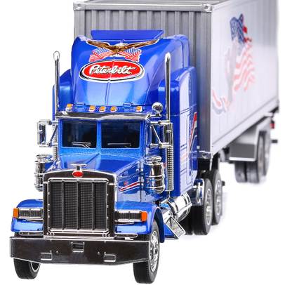 Macheta camion Peterbilt 379 2005 scara 1:32 albastru Welly