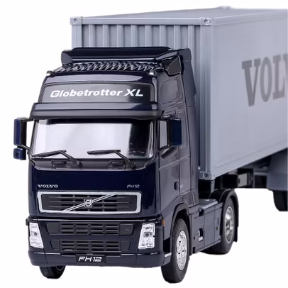 Macheta camion Volvo FH12 2012 cu semiremorca scara 1:32 negru Welly
