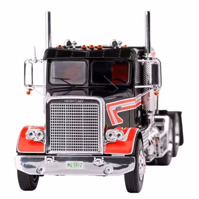 Macheta cap tractor Freightliner FLC 120 64T 1977 negru rosu 1 43 Ixo